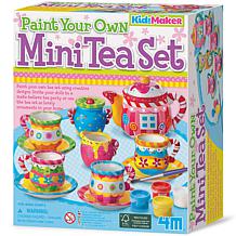 KIDZMAKER Paint Your Own Mini Tea Set - 13-Piece Porcelain Kit