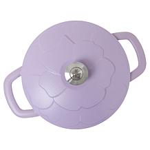 Kitchen HQ 2qt. Cast Iron Ceramic Nonstick Dutch Oven w/Floral Pattern