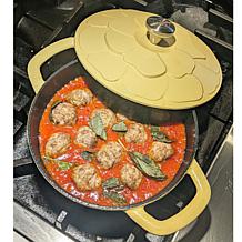 Kitchen HQ 2qt. Cast Iron Ceramic Nonstick Dutch Oven w/Floral Pattern