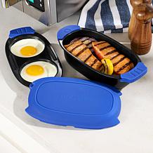 Kitchen HQ 3-Piece Microwave Cook, Grill, and Store Set