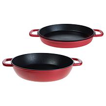Kitchen HQ Diamond Infused Ceramic Nonstick 12" Dual Pan Set