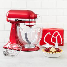 KitchenAid 5-Quart Stand Mixer with Glass Bowl and Flex Edge Beater