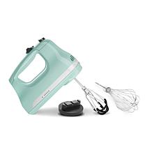 KitchenAid 6 Speed Hand Mixer w/ Edge Beaters & Whisk, Ice