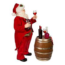 Kurt Adler 10.5" Fabriché Wine Tasting Santa, 2 Piece Set