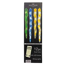 Kurt Adler 60-Light Dual Color LED Icicle String Lights
