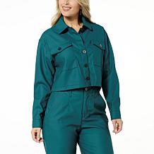 La Joie Faux Leather Shirt Jacket