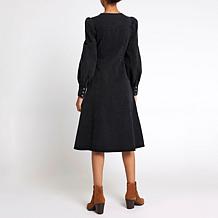 La Joie Puff Sleeve Denim Wrap Dress