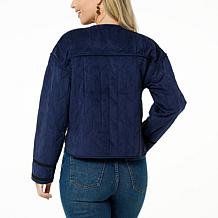 La Joie Quilted Faux Suede Jacket