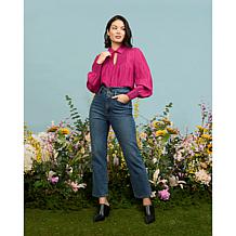 La Joie Smocked Collar Long-Sleeve Blouse
