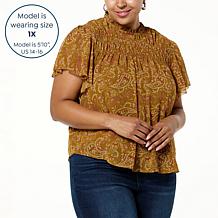 La Joie Smocked Pico Edge Flutter Top