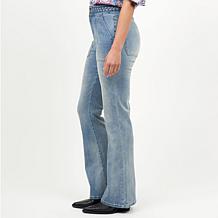 La Joie Vertical Slub Braided Belt Flare Leg Jean
