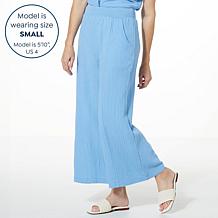 Lacey Chabert Crinkle Wide-Leg Pant