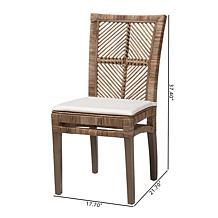 Laluna Mahogany Wood and Rattan Dining Chair