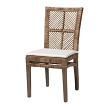Laluna Mahogany Wood and Rattan Dining Chair