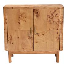 Latika Modern Burl Wood Storage Cabinet 31.5" W x 13.8" D x 29.9" H