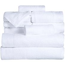 Lavish Home 100% Cotton Ribbed 10-piece Towel Set