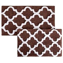Lavish Home 100% Cotton Trellis 2pc Bathroom Mat Set