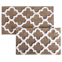 Lavish Home 100% Cotton Trellis 2pc Bathroom Mat Set