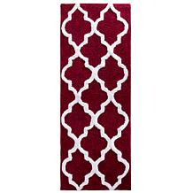 Lavish Home 100% Cotton Trellis Bathroom Mat - 2' x 5'