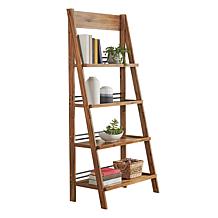 Lavish Home 4-Tier Ladder Freestanding Bookshelf with X-Back Frame