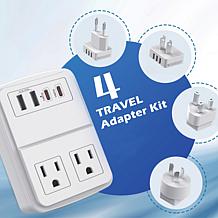 LAX Gadgets 2-Outlet and 4-USB Travel Surge Protector