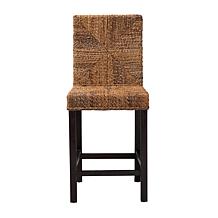 Laymi Boho Counter Stool with Woven Seagrass, 17.7"W x 38.6"H