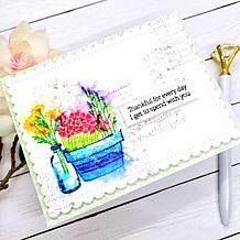 LDRS Creative Watercolor Effects Floral Stamp Set