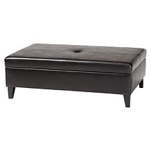 Leather Storage Cocktail Ottoman