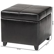 Leather Storage Cube Ottoman