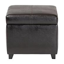 Leather Storage Cube Ottoman