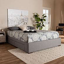 Leni Fabric Upholstered 4-Drawer King Size Platform Storage Bed Frame