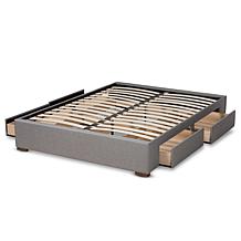 Leni Fabric Upholstered 4-Drawer Queen Size Platform Storage Bed Frame