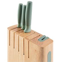 Leo Forest 6pc Stainless Steel Knife Block Set with Sharpener