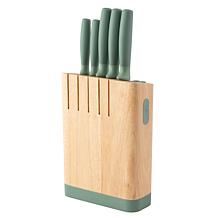 Leo Forest 6pc Stainless Steel Knife Block Set with Sharpener