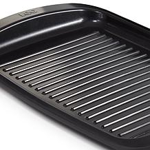Leo Graphite Ceramic Grill Plate with Handles