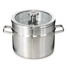Leo Graphite Stainless Steel Stockpot 10", 6.3qt. with Glass Lid