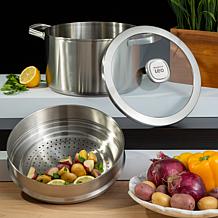 Leo Graphite Stainless Steel Stockpot 10", 6.3qt. with Glass Lid