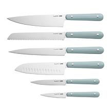 Leo Slate 7pc Knife Block Set with Glossy Handles