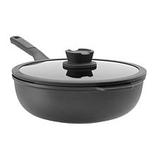 Leo Stone+ 11" and 12" Cast Aluminum Wok Pan with CeraGreen Coating