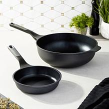 Leo Stone+ Cast Aluminum 12" Wok Pan with CeraGreen Coating