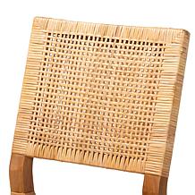 Lesia Dining Chair with Mahogany Frame & Natural Rattan