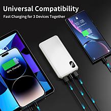 Letscom 10KmAh Power Bank 2-pack with Extra Cables & LCD Display