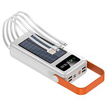 Letscom 30kmAh Solar Power Bank 2-pack with Integrated Cables & Handle