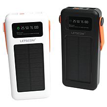 Letscom 30kmAh Solar Power Bank 2-pack with Integrated Cables & Handle