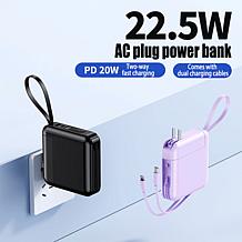 Letscom Portable 22.5W Power Bank w/LCD Display, AC Plug, & Tassel