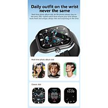 LetsFit E46 Smart Watch with Band and Charger Set of 2 - Black