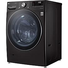 LG 5.0-Cu. Ft. Front Load Washer with Built-In Intelligence - Black...