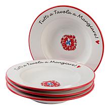 Lidia Bastianich 4-pack Pasta Bowls with Signature Phrase