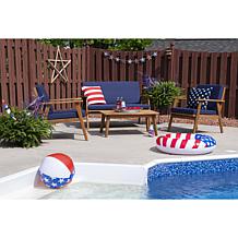 Linon Jiles Outdoor 4-piece Chat Set with Seat Cushions