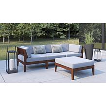 Linon Thea Outdoor 4-piece Sectional Set with Cushions